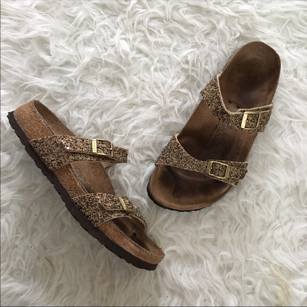 Birkenstock Birkis Bronze Glitter Tahiti Sandals